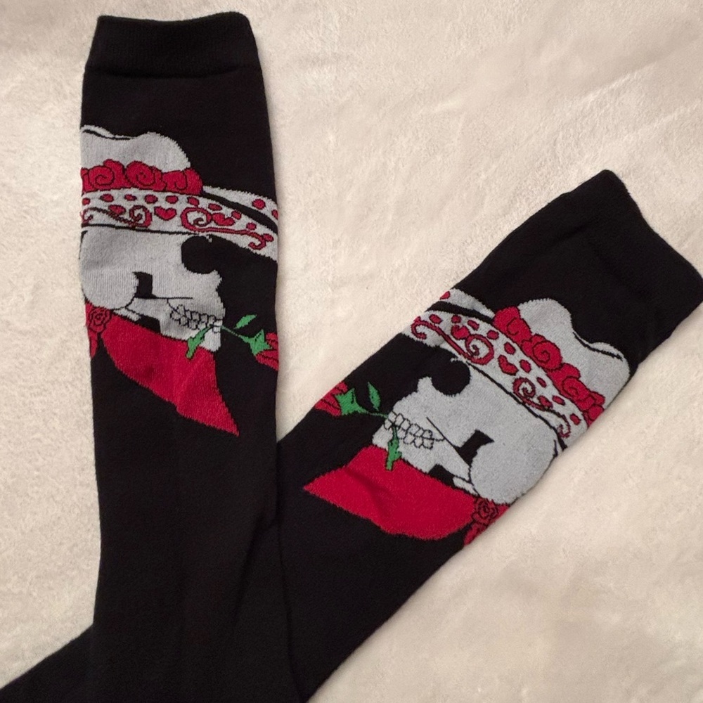 Day of the dead 🌹 💀 Mexican skull cowboy socks 🧦 BRAND NEW - Picture 3 of 6